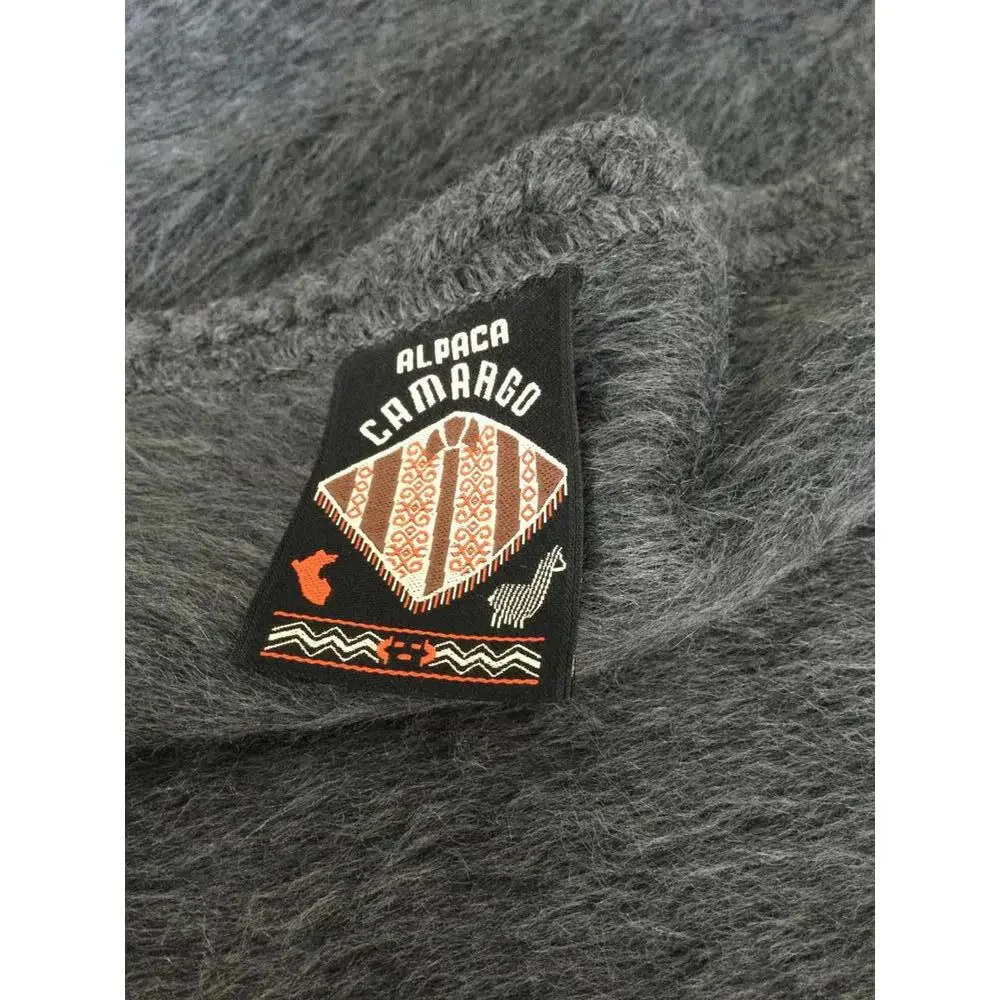 Dark Gray Alpaca Camaro Cape Poncho Cardigan Wrap - Picture 4 of 4